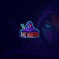 The hunter mascot logo