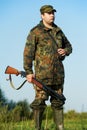 Hunter with rifle gun