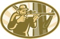 Hunter Shooter Aiming Telescope Rifle Retro Royalty Free Stock Photo