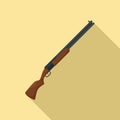 Hunter shotgun icon, flat style Royalty Free Stock Photo