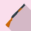 Hunter shotgun icon, flat style Royalty Free Stock Photo