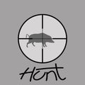 Hunter sniper scope crosshair aiming boar vector Royalty Free Stock Photo