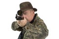 Hunter taking aim Royalty Free Stock Photo