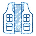 Hunter Vest doodle icon hand drawn illustration Royalty Free Stock Photo