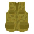 Hunter vest icon cartoon vector. Hunting equipment