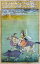 Hunter woman. Indian miniature painting depicting royal lifestyle scenes Royalty Free Stock Photo