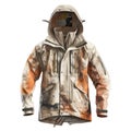 Hunters jacket camo isolated. Royalty Free Stock Photo