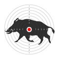 Hunting animal target vector icon template for aper hog hunt training