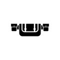 Hunting Belt, Waist Bag, Travel Molle. Flat Vector Icon illustration. Simple black symbol on white background. Hunting Belt, Waist