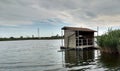 Hunting Blind, Kingsland Creek, Hackensack River, Meadowlands, NJ, USA Royalty Free Stock Photo