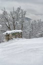 Hunting cabin in the snow Royalty Free Stock Photo
