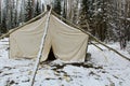 Hunting Camp Tent in Winter