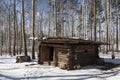 Hunting camp, 19th century. Irkutsk architectural and ethnographic museum `Taltsy`