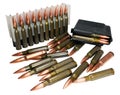 Hunting cartridges of caliber .308 Win Royalty Free Stock Photo