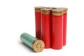 The hunting cartridges on the white Royalty Free Stock Photo