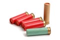 The hunting cartridges on the white Royalty Free Stock Photo