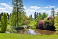 Hunting castle in the Classical style Kozel, Pilsen region, West Bohemia, Czech republic. Castle is surrounded by a large english