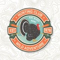Hunting club badge. Eat, sleep, hunt. Vector. Concept for shirt or label, print, stamp, badge, tee. Vintage typography