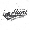 Hunting club badge. Vector. Concept for shirt or label, print, stamp, badge, tee. Vintage typography design with duck on Royalty Free Stock Photo