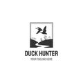 Hunting Club retro label isolated on white background.Vector illustration