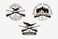 Hunting club set of labels. Hunt logo. Vector illustration