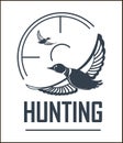 Hunting club vector icon hunt adventure duck target wild animal open season Royalty Free Stock Photo