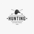 Hunting Club Vintage Logo Template Emblem. Cross Royalty Free Stock Photo