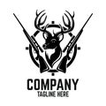 Hunting deer logo. Vector illustration.