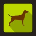 Hunting dog icon, flat style Royalty Free Stock Photo