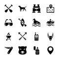 Hunting elements icons Royalty Free Stock Photo