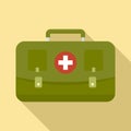 Hunting first aid kit icon, flat style Royalty Free Stock Photo
