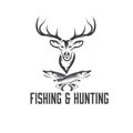 hunting and fishing vector design template