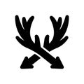 Black solid icon for Hunting, horn and animal Royalty Free Stock Photo