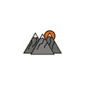 Hunting icon. Mountains Royalty Free Stock Photo