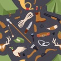 Hunting icons vector seamless pattern isolated background Royalty Free Stock Photo