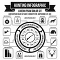 Hunting infographic elements, simple style