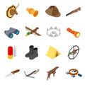 Hunting isometric 3d icons