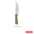 Hunting knife color flat icon