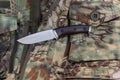 Hunting knife for skinning. American knife. Top.