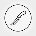 Hunting knife. Icon. Vector. Editable Thin line