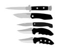 Hunting knife vector. Military knife vector illustration isolated on white background. Slice symbol. Aggressive survivor tool.