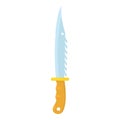 Hunting knive with teeth icon, cartoon style Royalty Free Stock Photo