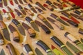 Hunting knives with wooden handle handmade Royalty Free Stock Photo