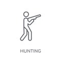 Hunting linear icon. Modern outline Hunting logo concept on whit
