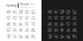 Hunting linear icons set for dark and light mode