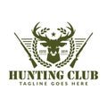 Hunting logo, hunt badge or emblem for hunting club or sport, deer hunting stamp Royalty Free Stock Photo