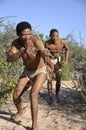 Botswana: Naro-Bushmen near Ghanzi hunting Royalty Free Stock Photo