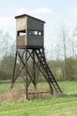 Hunting pulpit on the meadow