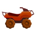 Hunting quad bike icon, cartoon style