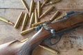 Hunting rifle with bullets Royalty Free Stock Photo